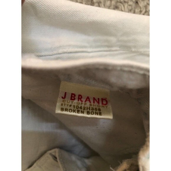 J Brand denim shorts broken bone cut off white light distressed size 26 | 2 - Picture 8 of 8